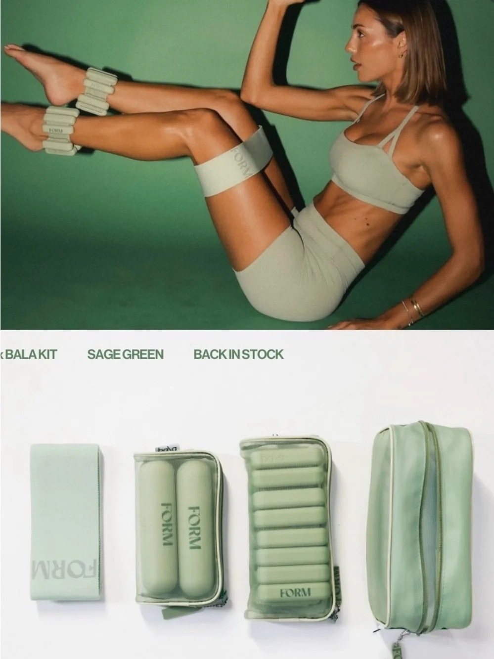 Bala Sage Seamless Sports Bra & High-Waist Shorts Set